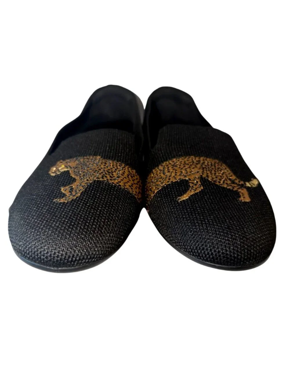 VIVAIA Audrey Cheetah Embroidered Round Toe Loafers Flats US 9 EU 40